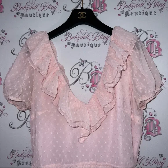 Sugar thrillz dolls kill dress regal dotted dress 3D ruffle frilly polkadot cute - Picture 9 of 12